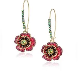 NWT Betsey Johnson Gold Multicolor Drop Earrings